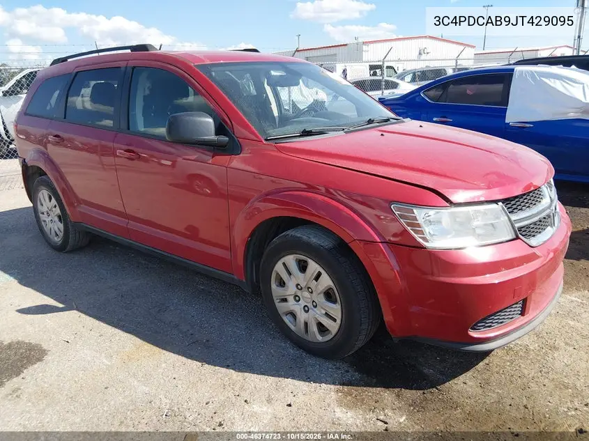 DODGE JOURNEY 2018, VIN 3C4PDCAB9JT429095