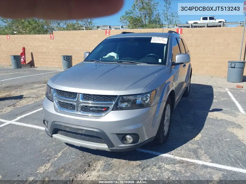 2018 DODGE JOURNEY VIN 3C4PDCBGXJT513243 — фото 2