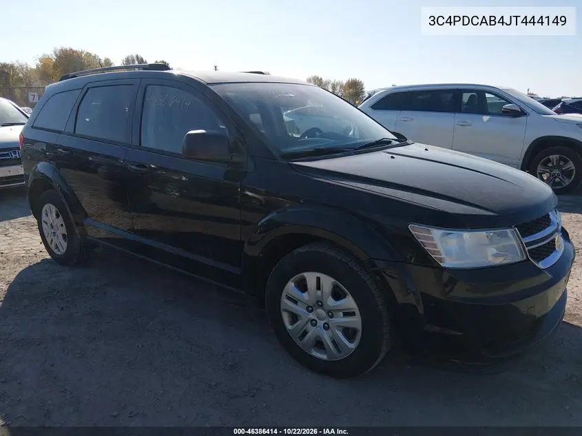 DODGE JOURNEY 2018, VIN 3C4PDCAB4JT444149