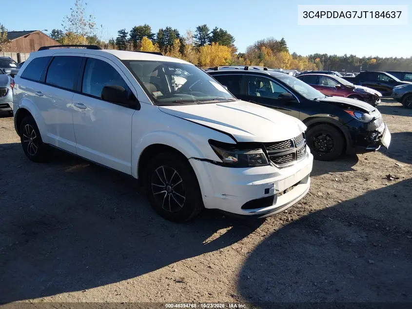 DODGE JOURNEY 2018, VIN 3C4PDDAG7JT184637