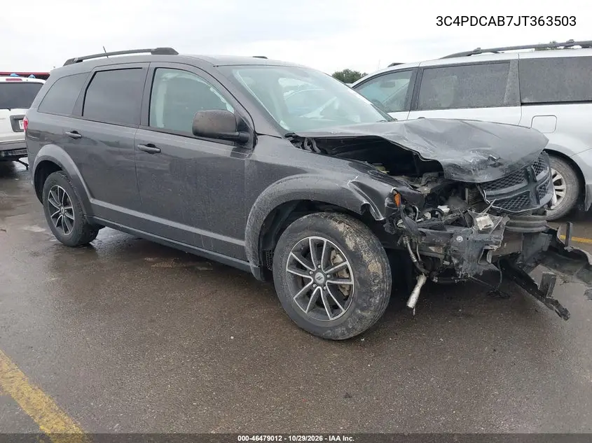 DODGE JOURNEY 2018, VIN 3C4PDCAB7JT363503