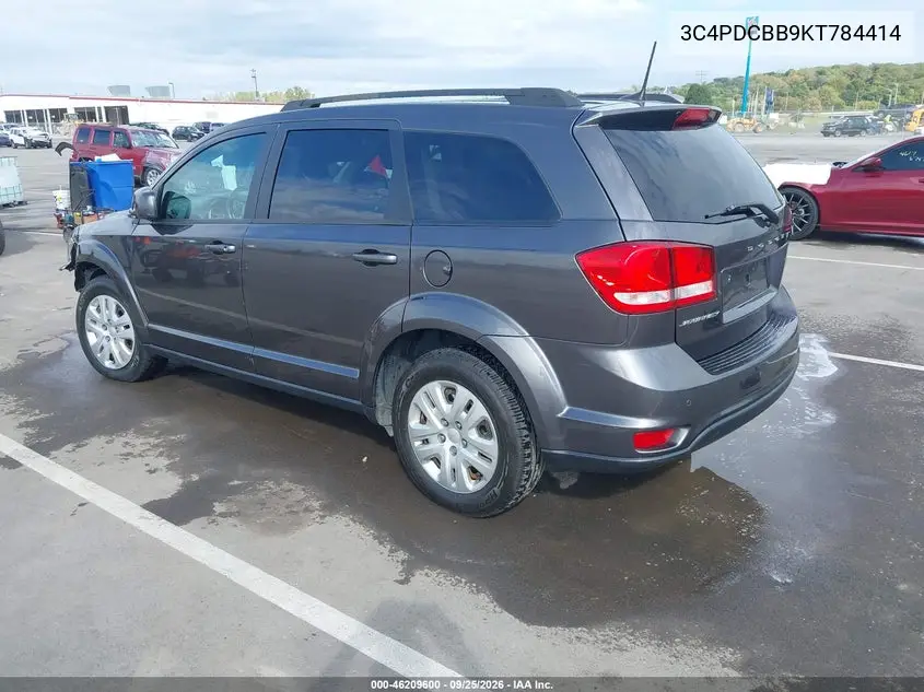 2019 DODGE JOURNEY VIN 3C4PDCBB9KT784414 — фото 3