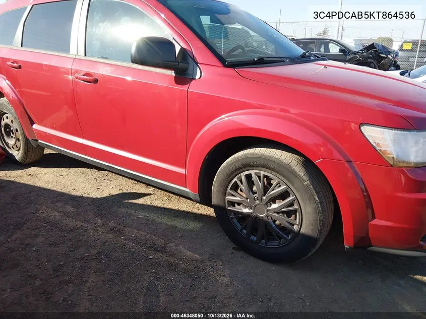 DODGE JOURNEY 2019, VIN 3C4PDCAB5KT864536