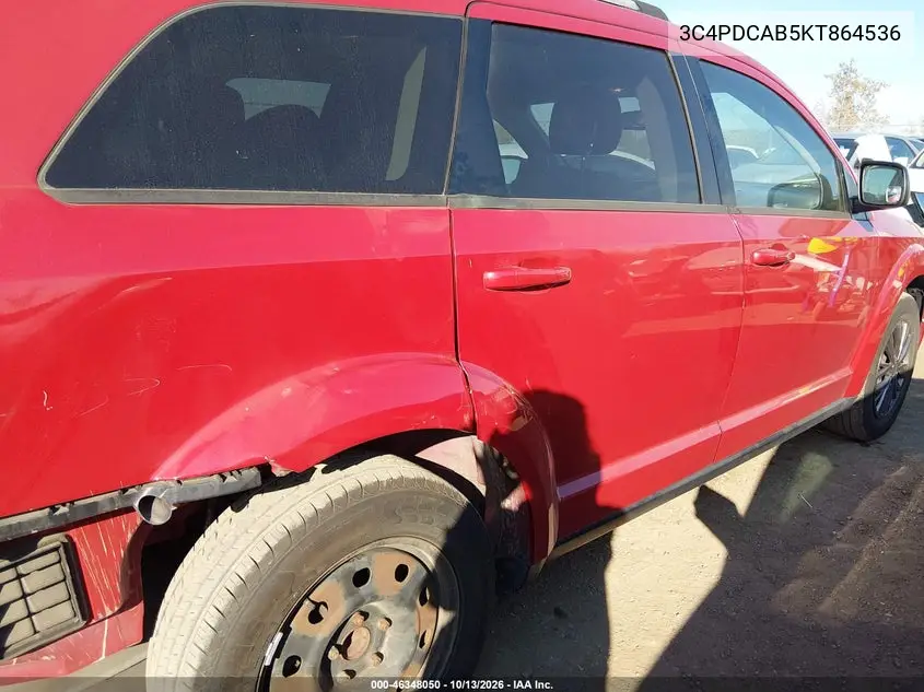 2019 DODGE JOURNEY VIN 3C4PDCAB5KT864536 — фото 4