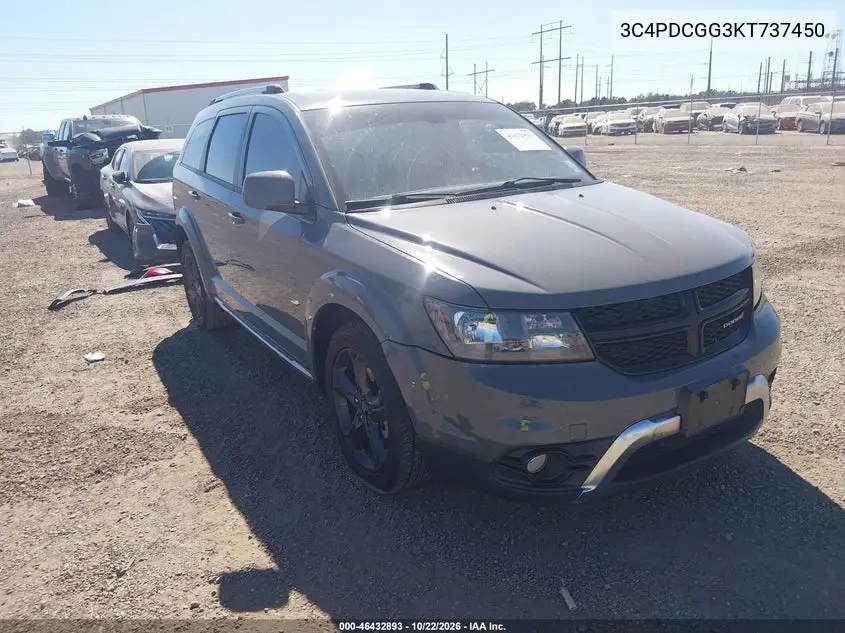 DODGE JOURNEY 2019, VIN 3C4PDCGG3KT737450