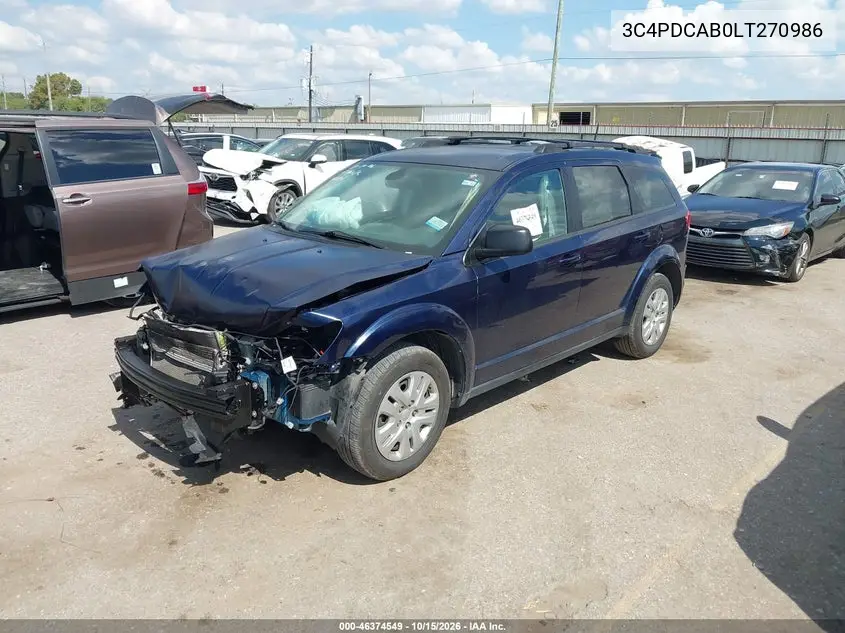 2020 DODGE JOURNEY VIN 3C4PDCAB0LT270986 — фото 2