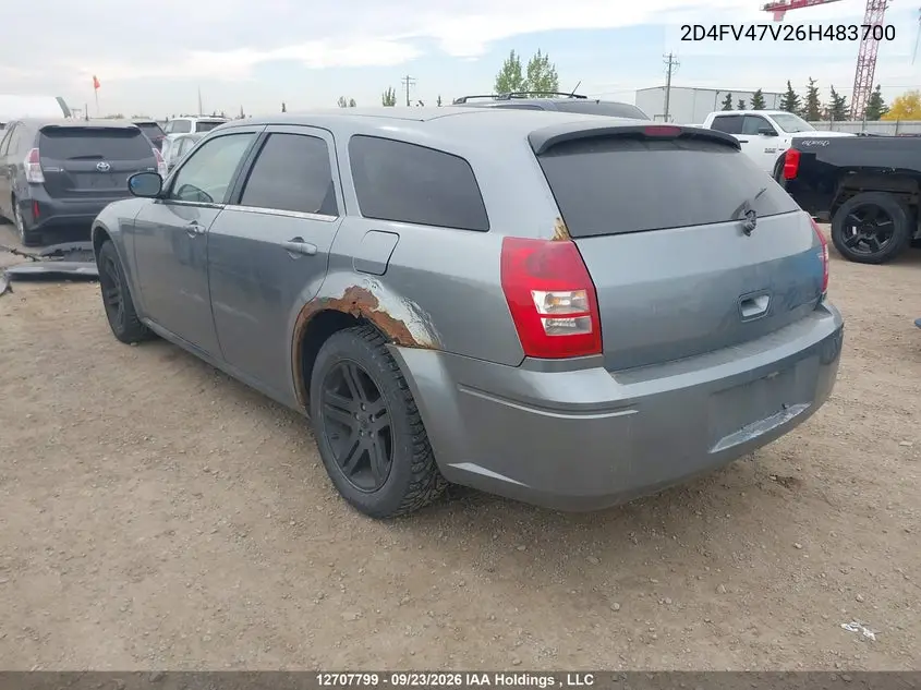 2006 DODGE MAGNUM VIN 2D4FV47V26H483700 — фото 3