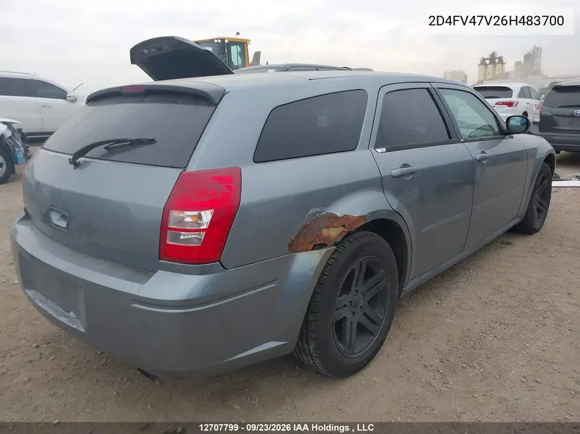 2006 DODGE MAGNUM VIN 2D4FV47V26H483700 — фото 4