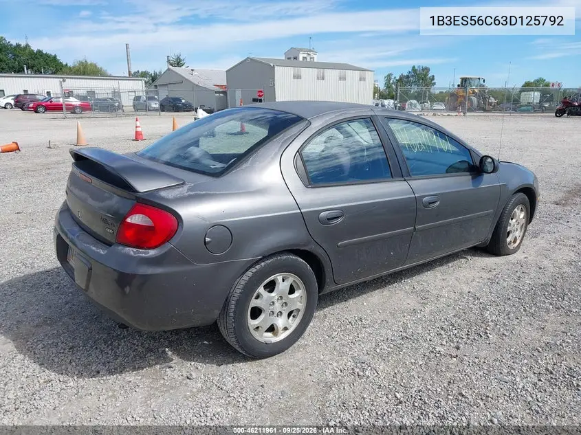 2003 DODGE NEON VIN 1B3ES56C63D125792 — фото 4