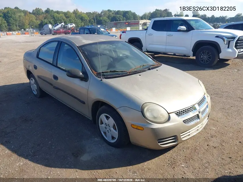 DODGE NEON 2003, VIN 1B3ES26CX3D182205