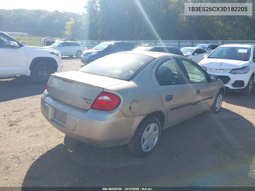 2003 DODGE NEON VIN 1B3ES26CX3D182205 — фото 4