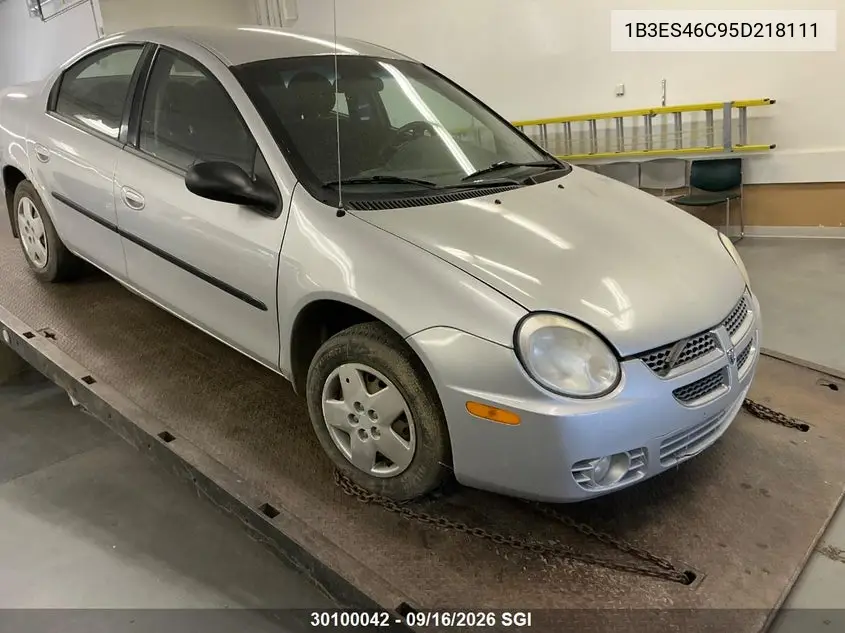 DODGE NEON 2005, VIN 1B3ES46C95D218111