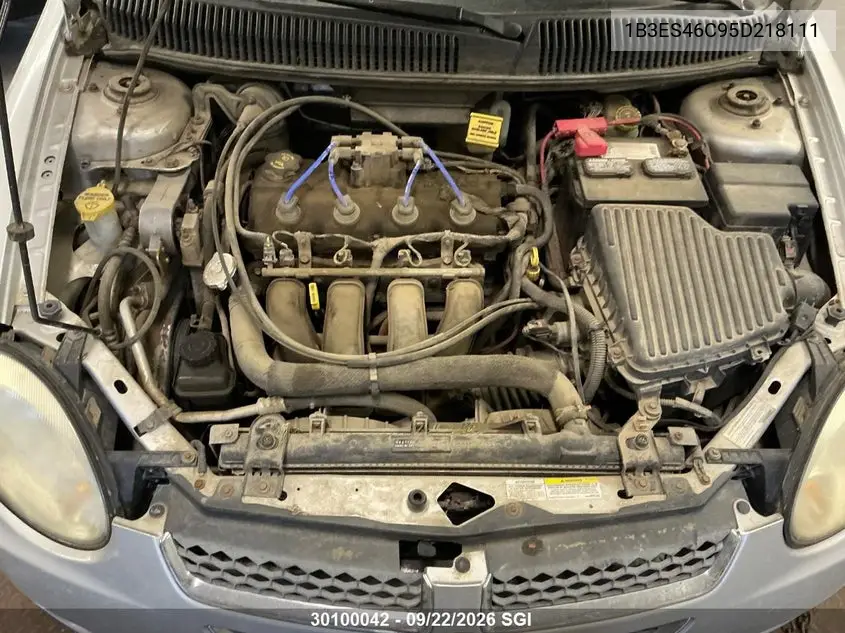2005 DODGE NEON VIN 1B3ES46C95D218111 — фото 6