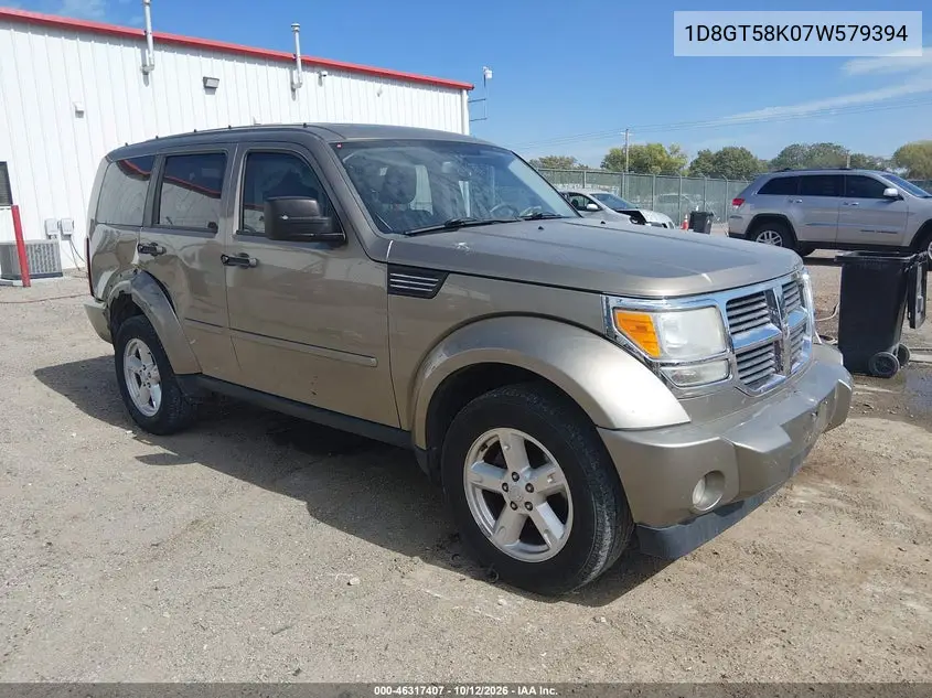 DODGE NITRO 2007, VIN 1D8GT58K07W579394