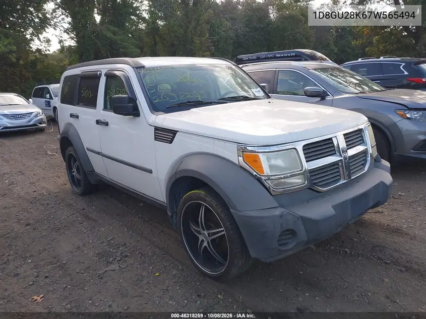 DODGE NITRO 2007, VIN 1D8GU28K67W565494