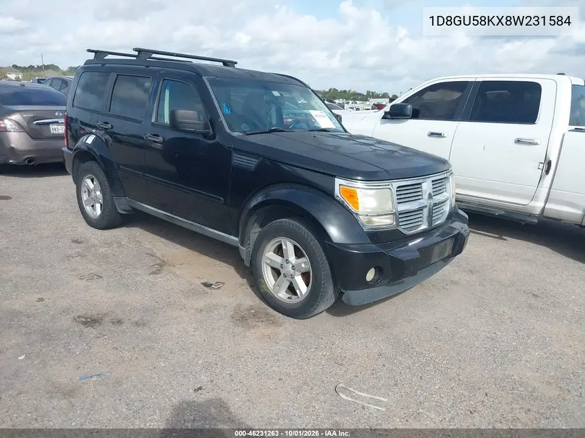 DODGE NITRO 2008, VIN 1D8GU58KX8W231584