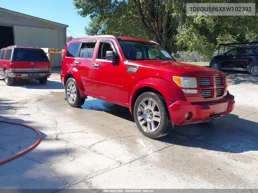 DODGE NITRO 2008, VIN 1D8GU586X8W102392