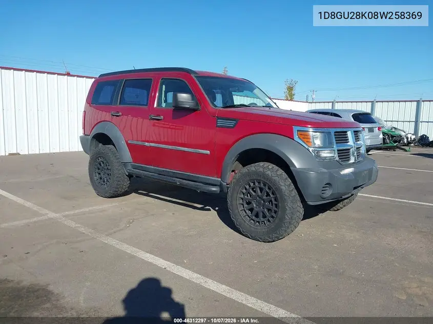 DODGE NITRO 2008, VIN 1D8GU28K08W258369