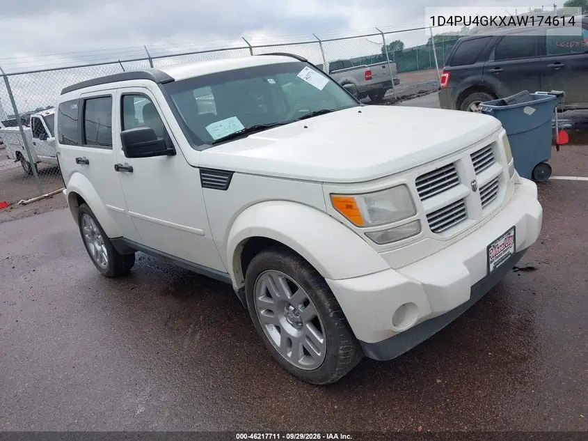 DODGE NITRO 2010, VIN 1D4PU4GKXAW174614