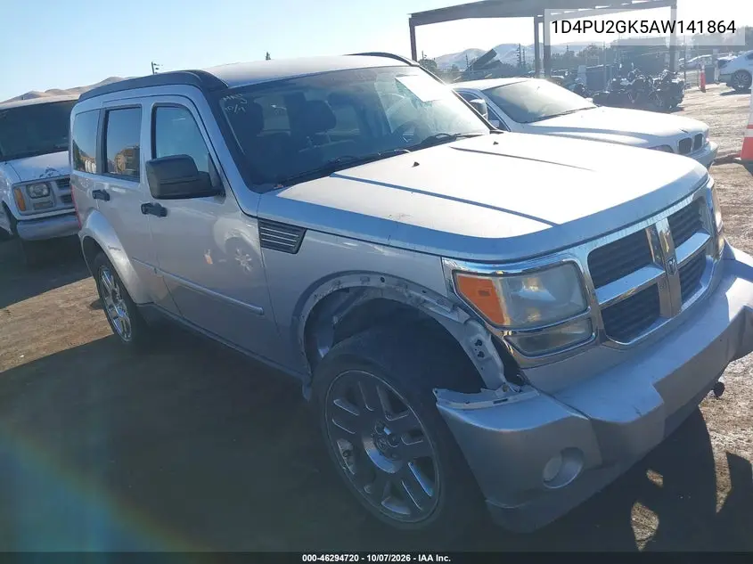 DODGE NITRO 2010, VIN 1D4PU2GK5AW141864