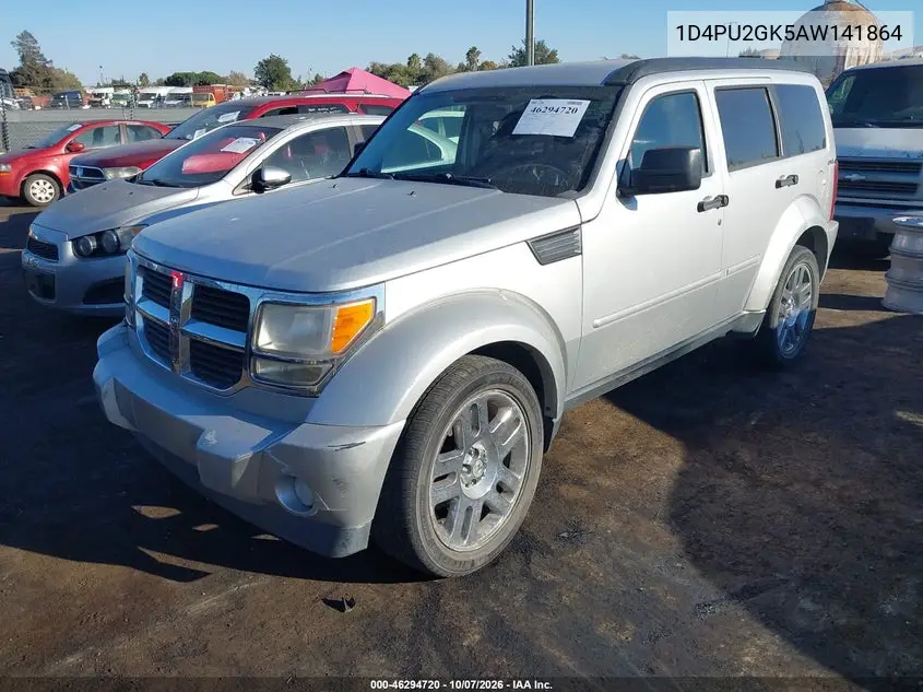 2010 DODGE NITRO VIN 1D4PU2GK5AW141864 — фото 2