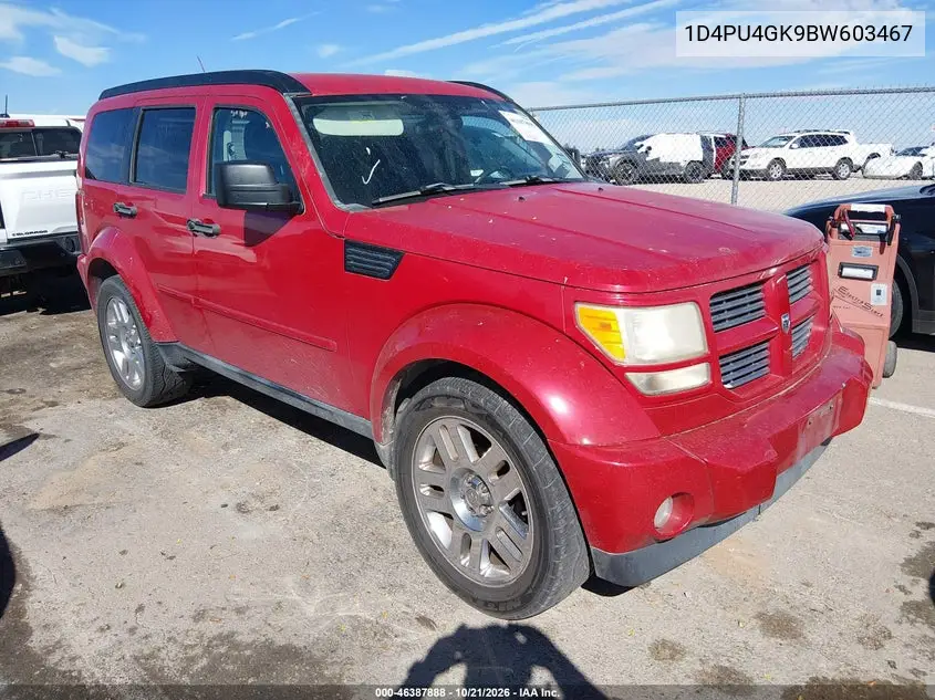 DODGE NITRO 2011, VIN 1D4PU4GK9BW603467