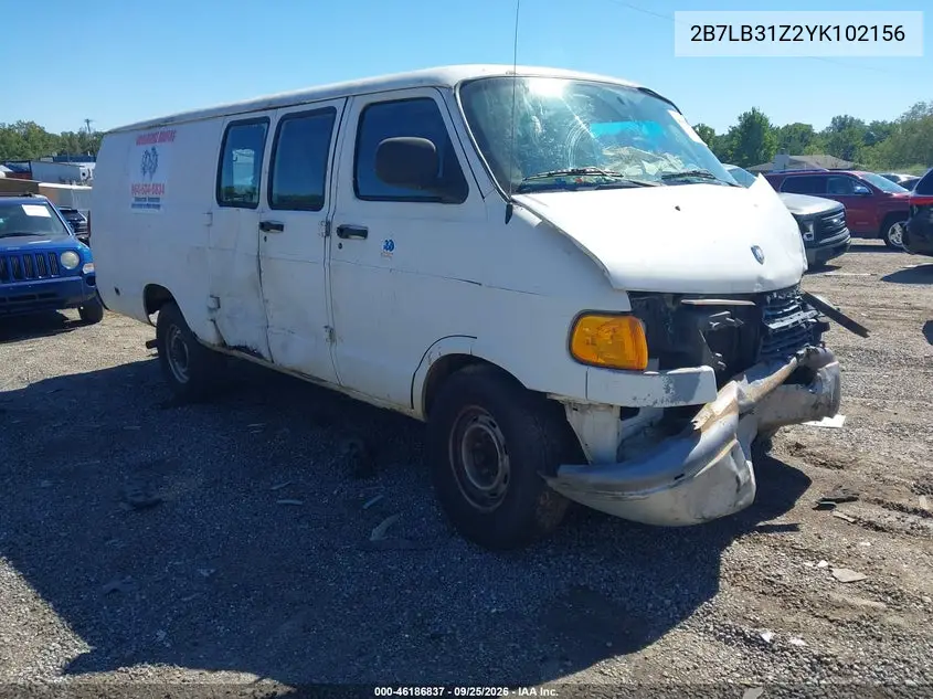 DODGE RAM VAN 2000, VIN 2B7LB31Z2YK102156