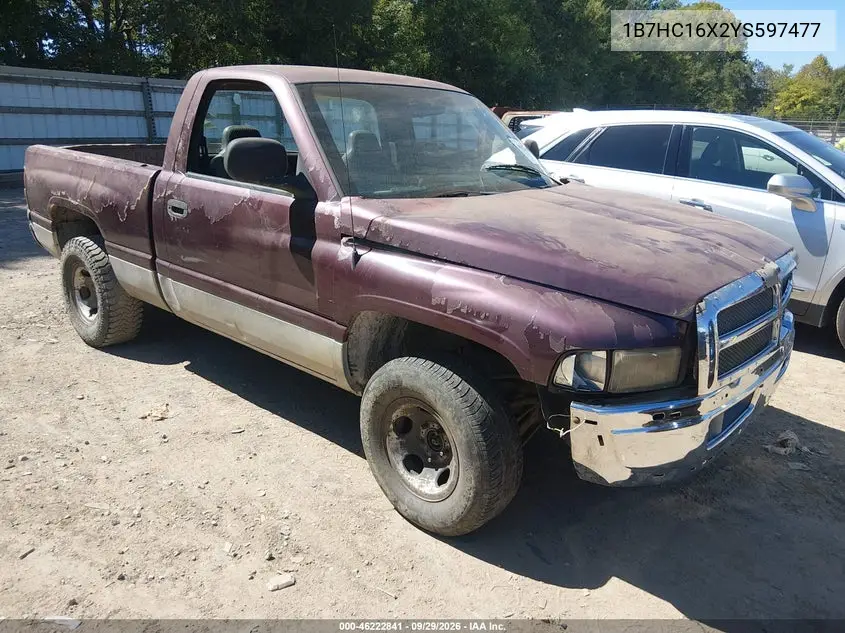 DODGE RAM 2000, VIN 1B7HC16X2YS597477