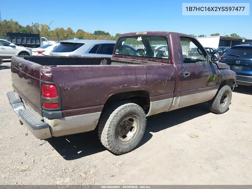 2000 DODGE RAM VIN 1B7HC16X2YS597477 — фото 4