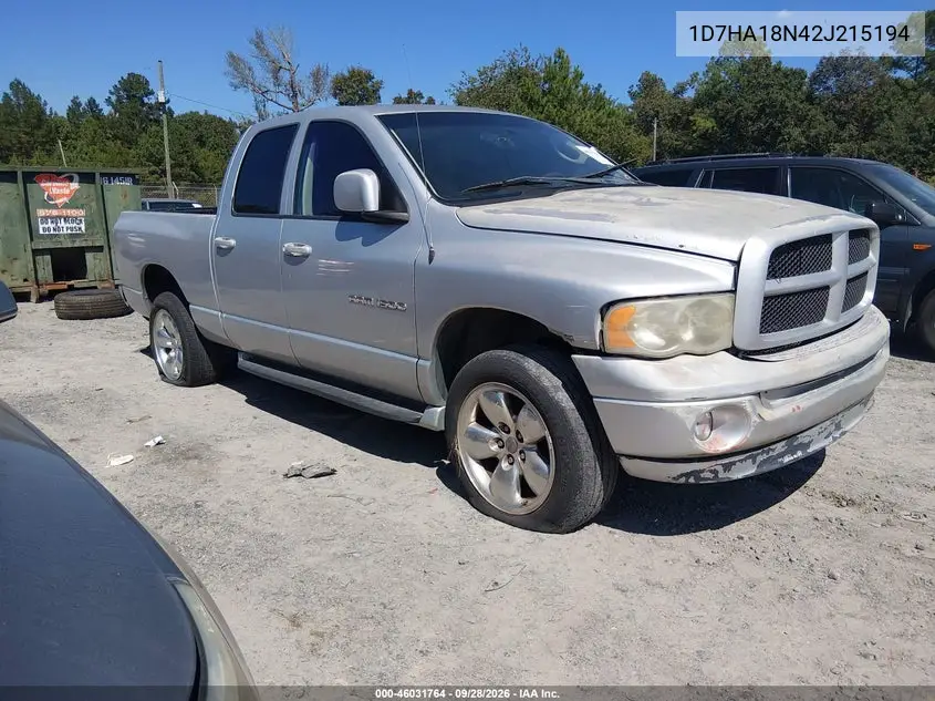 DODGE RAM 2002, VIN 1D7HA18N42J215194