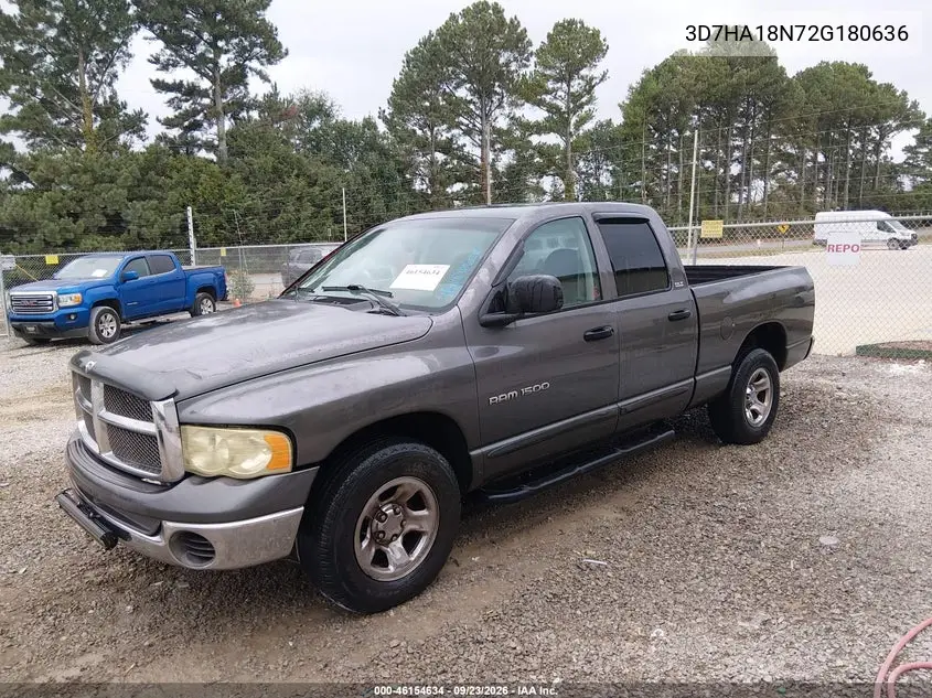 2002 DODGE RAM VIN 3D7HA18N72G180636 — фото 2