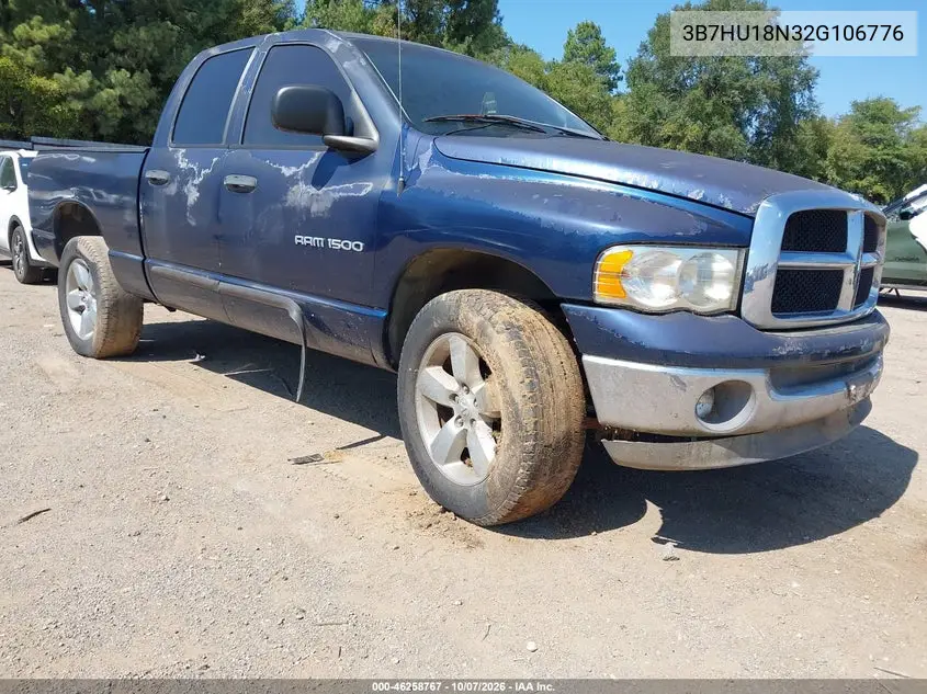 DODGE RAM 2002, VIN 3B7HU18N32G106776
