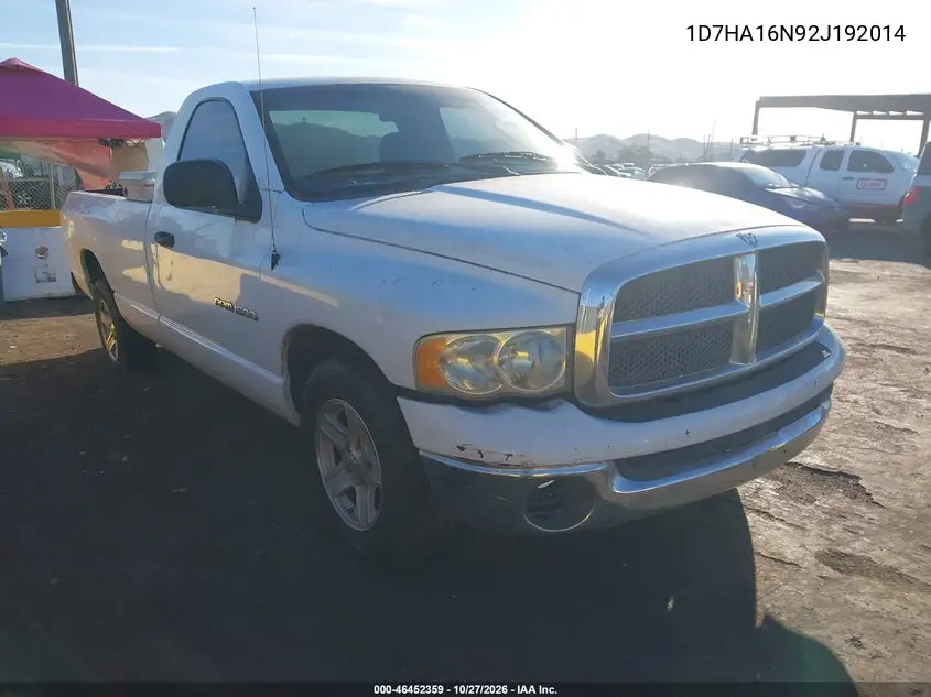 DODGE RAM 2002, VIN 1D7HA16N92J192014