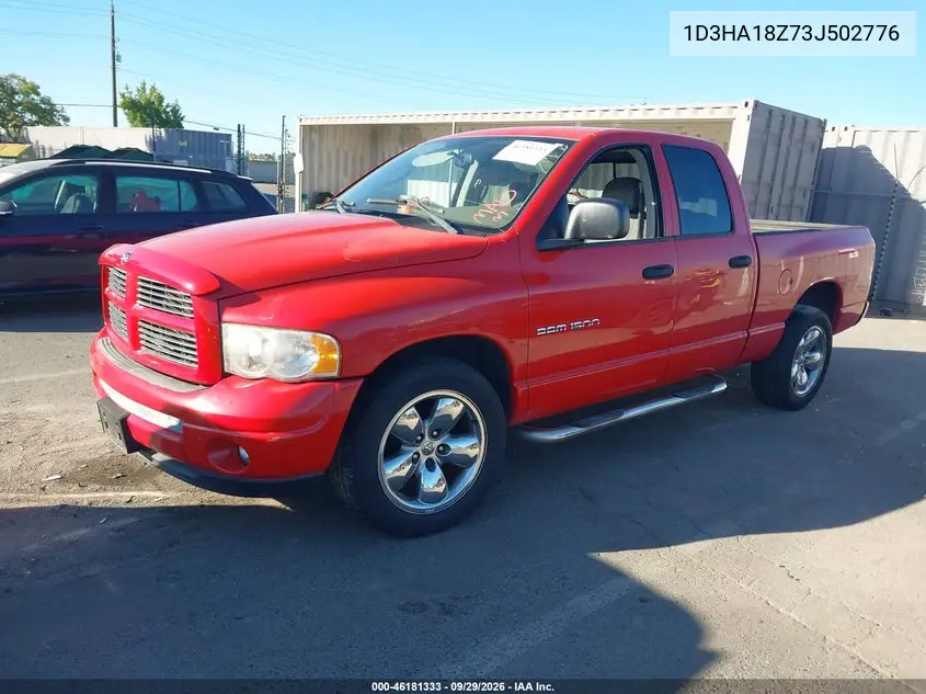 2003 DODGE RAM VIN 1D3HA18Z73J502776 — фото 2