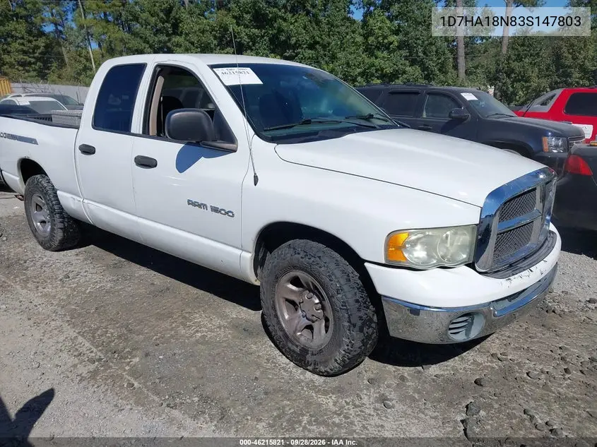 DODGE RAM 2003, VIN 1D7HA18N83S147803