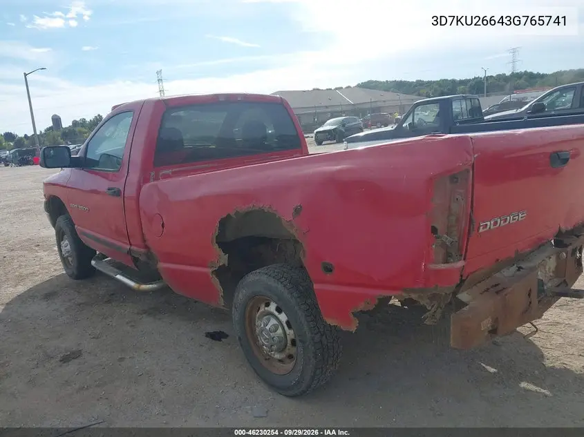 2003 DODGE RAM VIN 3D7KU26643G765741 — фото 3