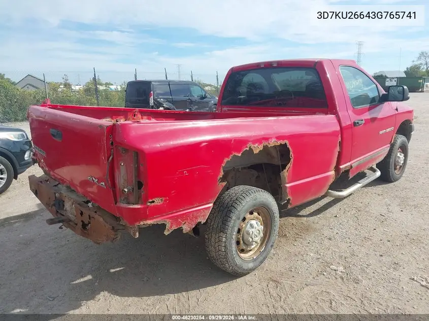 2003 DODGE RAM VIN 3D7KU26643G765741 — фото 4