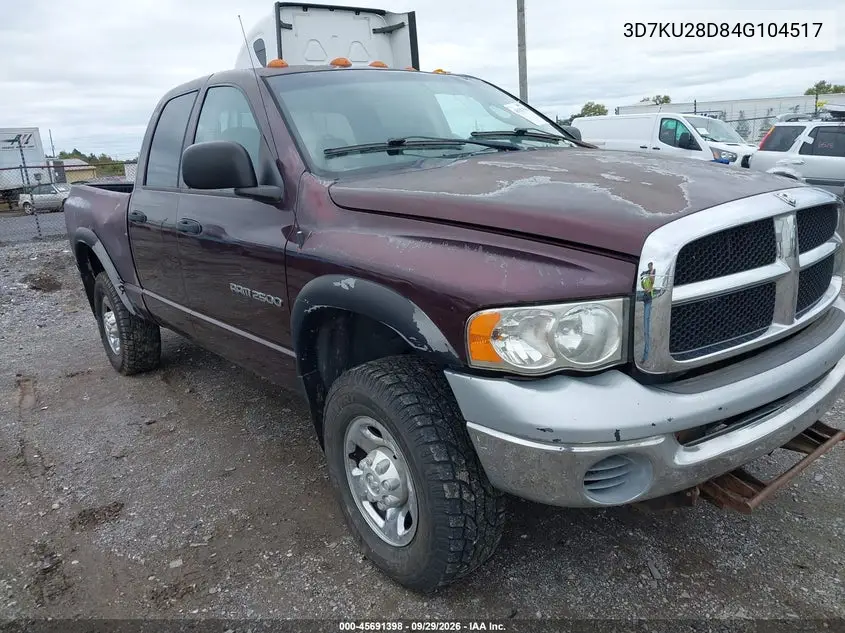 DODGE RAM 2004, VIN 3D7KU28D84G104517