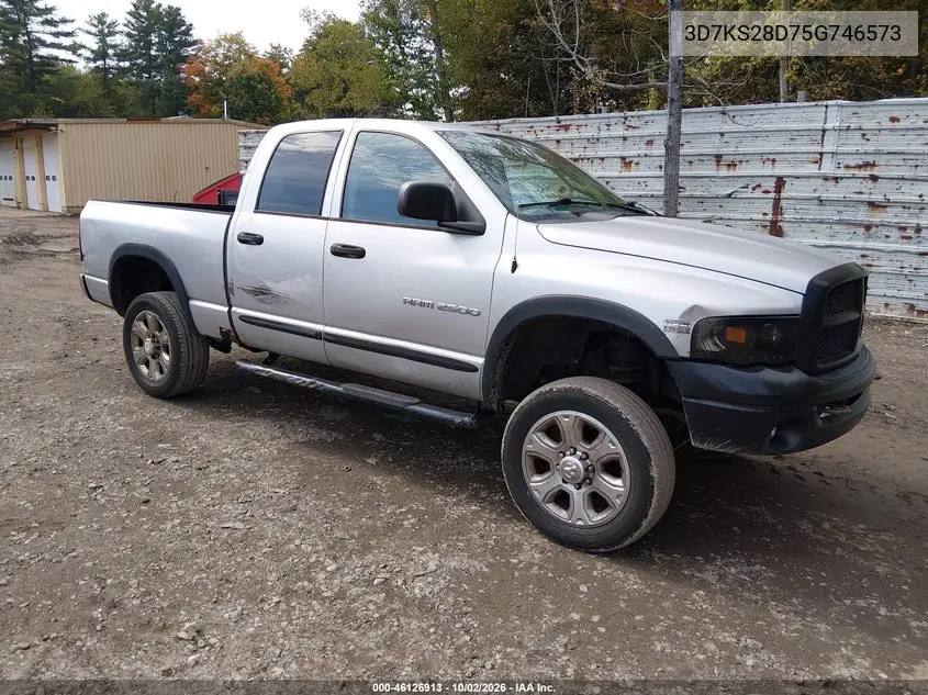DODGE RAM 2005, VIN 3D7KS28D75G746573