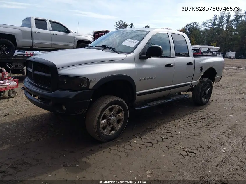 2005 DODGE RAM VIN 3D7KS28D75G746573 — фото 2