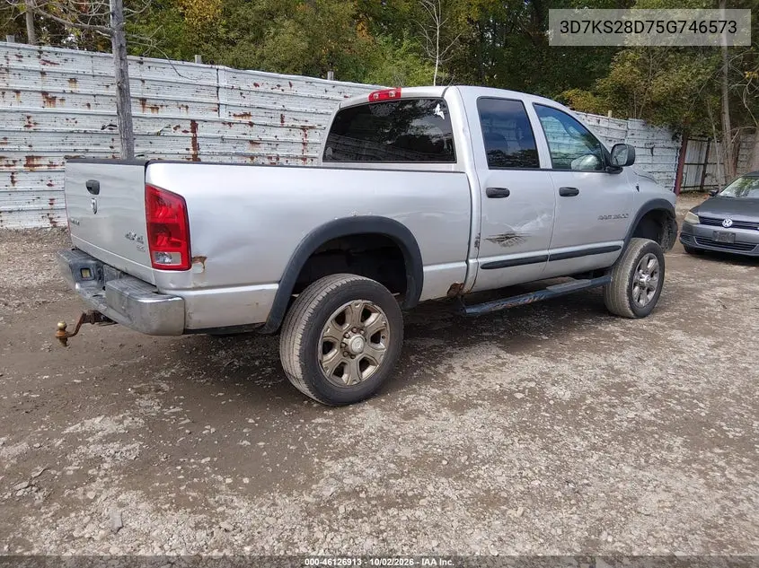 2005 DODGE RAM VIN 3D7KS28D75G746573 — фото 4