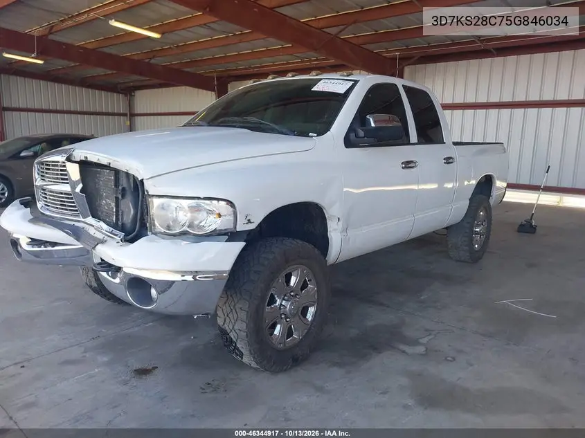 2005 DODGE RAM VIN 3D7KS28C75G846034 — фото 2
