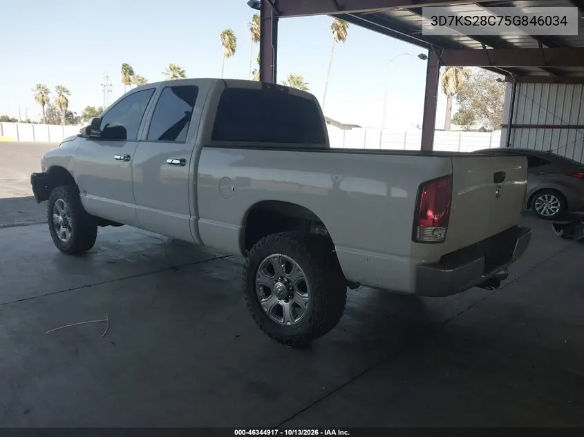 2005 DODGE RAM VIN 3D7KS28C75G846034 — фото 3