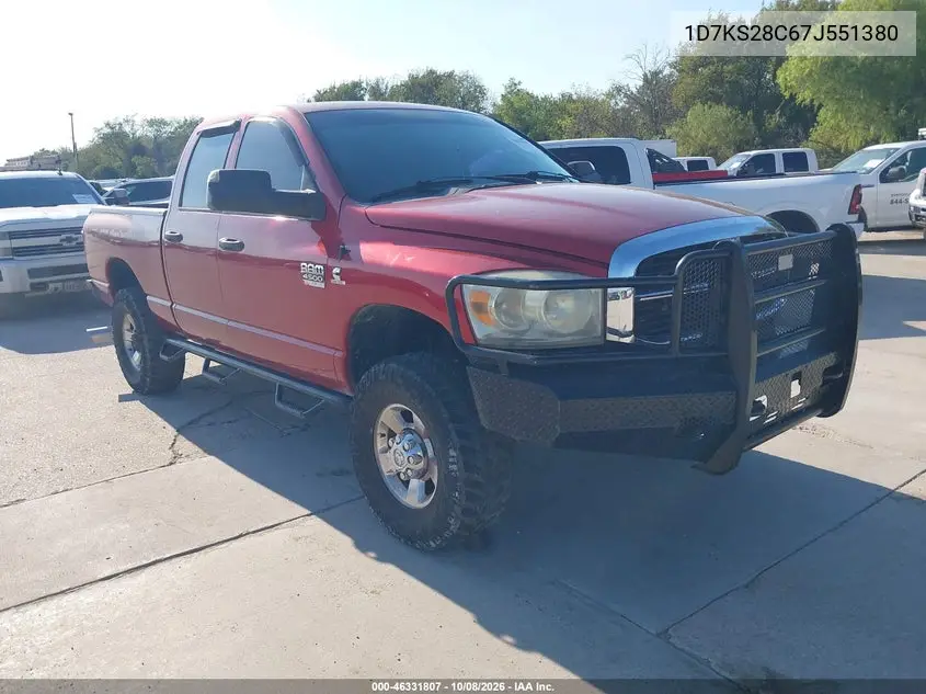 DODGE RAM 2007, VIN 1D7KS28C67J551380