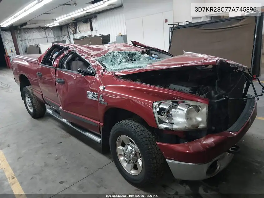 DODGE RAM 2007, VIN 3D7KR28C77A745896
