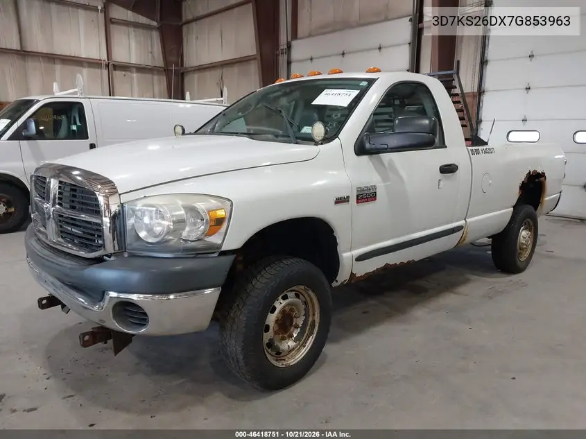 2007 DODGE RAM VIN 3D7KS26DX7G853963 — фото 2