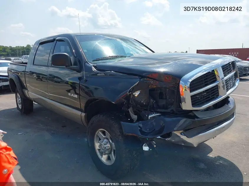 DODGE RAM 2008, VIN 3D7KS19D08G218242