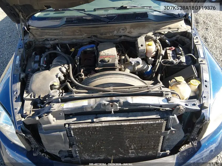 2008 DODGE RAM VIN 3D7KS28A18G119376 — фото 10