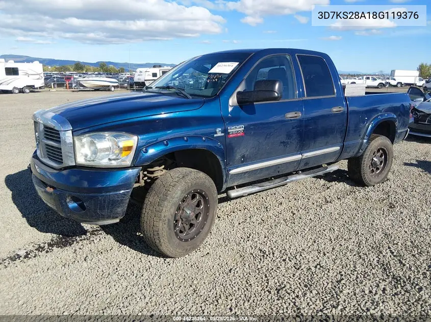 2008 DODGE RAM VIN 3D7KS28A18G119376 — фото 2