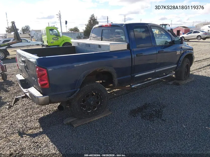 2008 DODGE RAM VIN 3D7KS28A18G119376 — фото 4